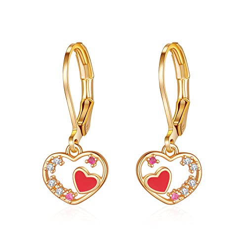Boucles d'oreilles pendantes coeur en oxyde de zirconium pour un style doux