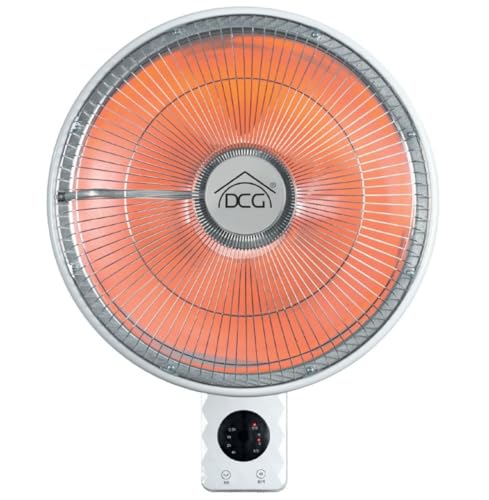 DCG SA9690 Stufa Elettrica da Parete 900W al Carbon Crystal, Oscillante con Telecomando e Pannello Digitale, 2 Livelli di Calore 450W/900W, Riscaldamento Rapido a Basso Consumo, Design Moderno