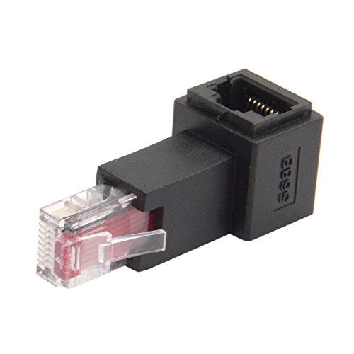 cablecc Adaptador Ethernet RJ45 Cat 5e Ángulo Izquierdo miniatura 1