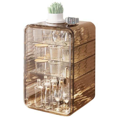 Boîte de rangement en acrylique multi-couches et anti-poussière pour service à thé moderne
