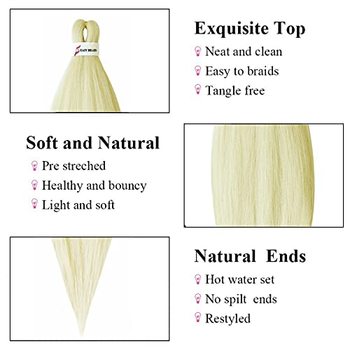 Braiding Hair Pre Stretched For Box Braids Crochet Hair Blonde Professional Soft Knotless Braid Hair,Yaki Straight,Itch Free Synthetic Braiding Hair Extensions 8 Packs (26 Inch, 613) #TOP3