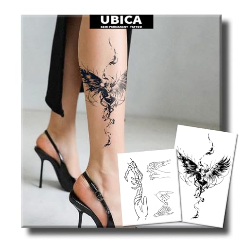 UBICA Semi Permanent Tattoos For Women, 2 Sheets Realistic Large