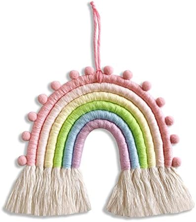 Boho Macrame Rainbow Wall Hanging for Baby Room, Nursery, Home De...