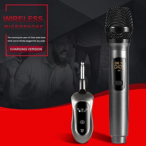 Karaoke Microfoon, Professionele dynamische microfoon UHF Draadloze microfoonbatterij aangedreven USB Geladen microfoon… - Image 8