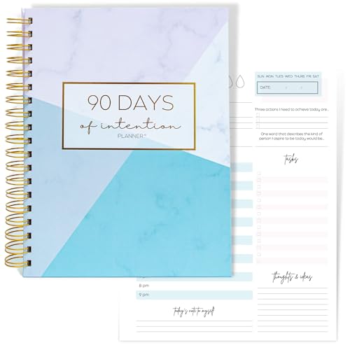 Pland Studio All-In-One 90 Day Goal Planner, Guided Journal with Prompts, Daily Journal Notebook and Hourly Planner! Fitness, Self Care Wellness, Productivity Diary, Mental Health, Gratitude Journal,