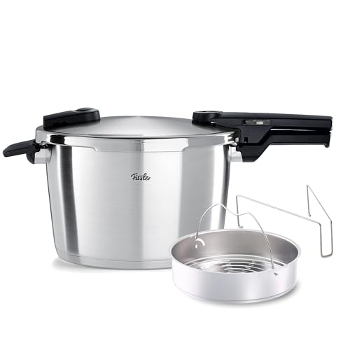 Fissler Vitaquick Premium Pressure Cooker 8.5 Quart with Steamer Insert and Tripod
