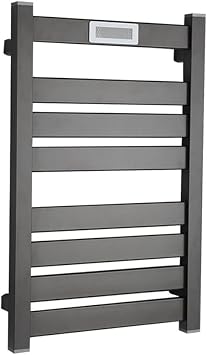 Heated Towel Rack 180W, Wall Mounted Electric Towel Warmer, Space Aluminum Hot Towel Warmer for Bath Heated Drying Rack 8 Square Bar,Plug-in,800 * 500 * 100mm,Left line