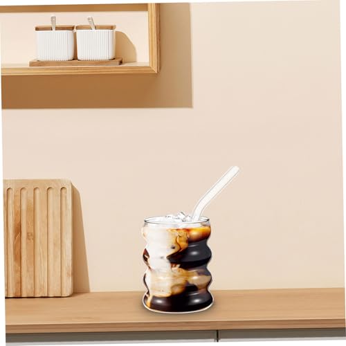 Set de 4 vasos de vidrio con sorbetes Cabilock miniatura 4