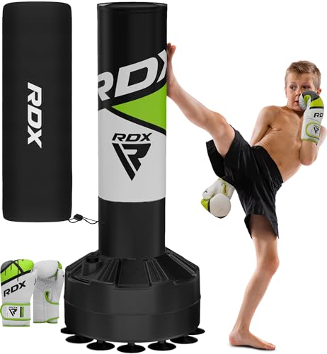 RDX Niños Saco de Boxeo Pie Puñetazos para Artes Marciales Mixtas, 4ft Pesado Peber Adultos, Equipo Entrenamiento Gimnasio Casa, Ventosas Bolsa para Fitness MMA Training, Karate