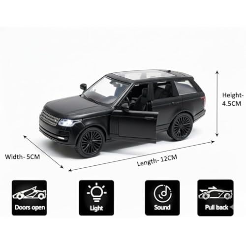 Image of Range Rover SUV Car 1:36 Scale Model Car Exclusive Alloy Metal Pull Back Die-cast Metal Pullback Toy car with Openable Doors & Light Music Best Gifts Toys Kids【Colors as Per Stock】