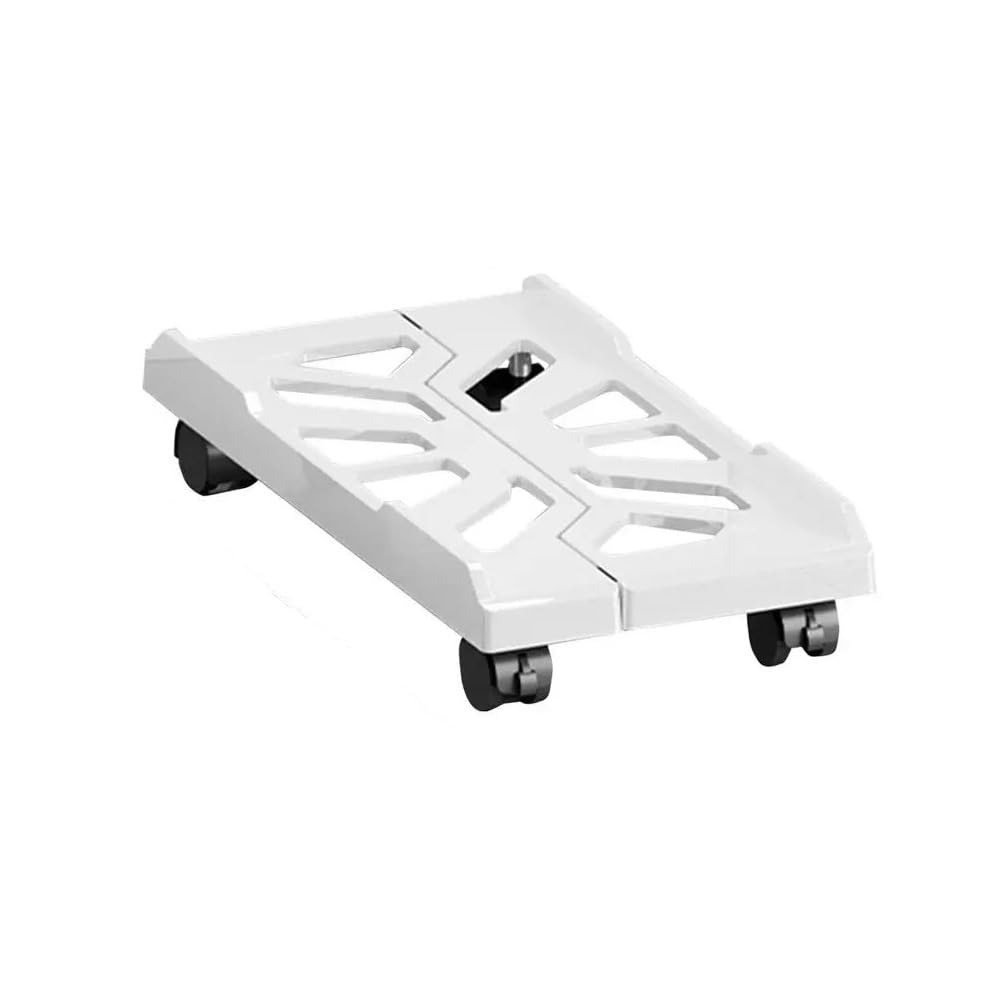 SaryEdge Adjustable Monitor Stand Black and White Mobile CPU Stand Adjustable CPU Tower Stand with 4 Swivel Wheels Under Desk Stand Ventilated CPU Host Stand A,White