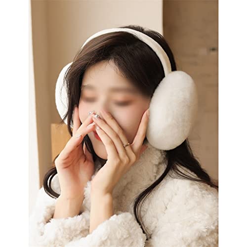 Wenlii White Net Red Plush Earmuffs Winter Female Cute Furry Warm Earmuffs Riding Windproof Antifreeze Earmuffs Earmuffs #TOP2