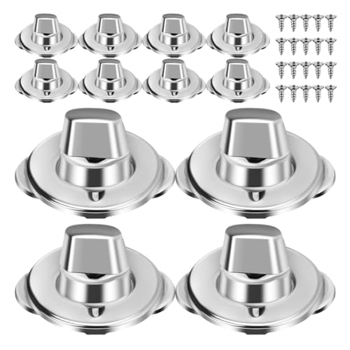 Fixations à verrouillage tournant en acier inoxydable argenté pour toiles et tentes de camping, 40x