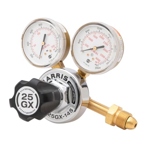 Harris 25GX-145-580 Pressure Regulator, 0 - 145 PSIG, Forged Brass