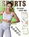 Front Closure Sports Bras for Women: Womens Compression Mastectomy Recovery Bra Post Surgery Posture Zip Front Closure Padded for Large Bust High Support for Active Yoga Gym Workout Fitness White