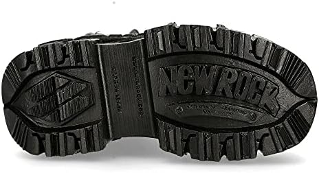New Rock BOOTS TANK373-S1 Black Leather Unisex Combat Platform Biker Goth Shoes 40 | Image 6