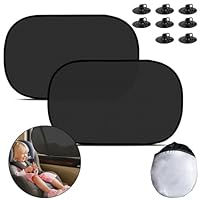 Sonnenschutz Auto Baby mit UV Schutz mit 8 Saugnapf, 51x30cm Auto Seitenscheibe 2 Stück, Autofenster Sonnenschutz für Kinder