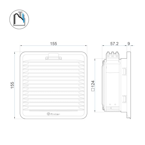 Finder 7F.20.8.230.2055 Schaltschrank-Lüfter 28 W, 28 W (B x H x T) 155 x 155 x 57.2 mm 1 St.