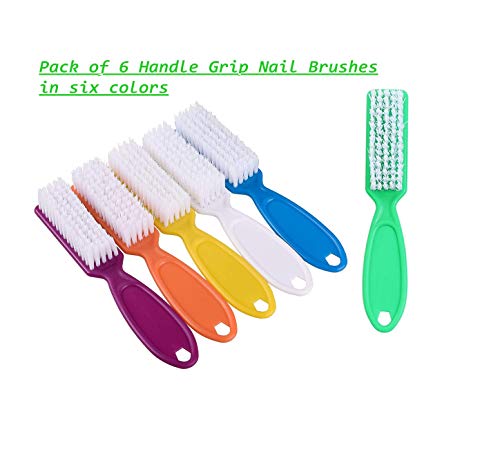 Squligt PACK OF 6 NAIL BRUSHES 6 Pcs Handle Grip Nail Brush, Nail Cleaning Brushes thumb #1