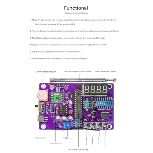 Kit de sintonizador de radio con módulo de placa interactivo para soldar 5