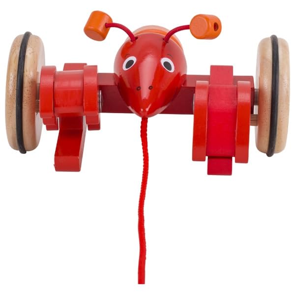 goki 54904 Ziehtier Hummer aus Holz, Nachzieh-Spielzeug mit Tiermotiv, Lernspielzeug inklusive Schnur, Babyspielzeug fördert Koordination und Motorik der Kleinkinder, 27cm x 18cm x 9cm, ab 1 Jahr