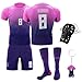 Produktbild Kogmaworn Fußballtrikot für Kinder, Nr.8 Fußball Trikot Sets für Kinder, Herren Jungen Fussball Jersey Football Trikots Set mit Knieschützer und Schlüsselanhänger, Fußball Trikot Sets Kinder