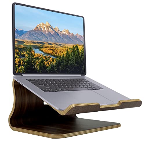 Laptopständer Aus Holz Für Geräte Bis 15 Zoll (38,1 Cm) - Erhöht, Kühlt Und Organisiert Mit Rutschfesten Pads