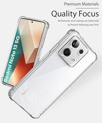 Image of WOW IMAGINE Clear Back Cover Case for Xiaomi Mi Redmi Note 13 5G | Shockproof Soft TPU Case | Cushioned Edges for Ultimate Protection Back Cover Case - Transparent