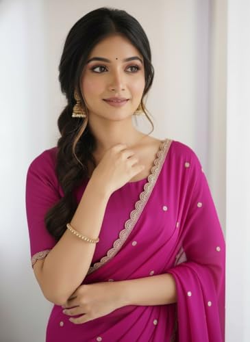 Image of Yashika Women's Rangoli Silk Blend Saree with Blouse Piece for Traditional Ethinic Wear Sari