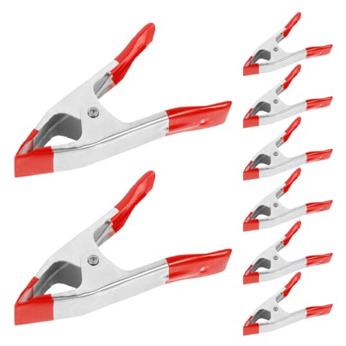 VILLCASE 8pcs Pointed Electrician for Hanging Clamps for Tent Background Cloth Clips Backdrop Holder Red Steel