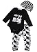 Newborn Baby Boy Jumpsuit Babysuit Romper+ Long Pants+Hat Outfit Summer Set (0-3 Months, Black)