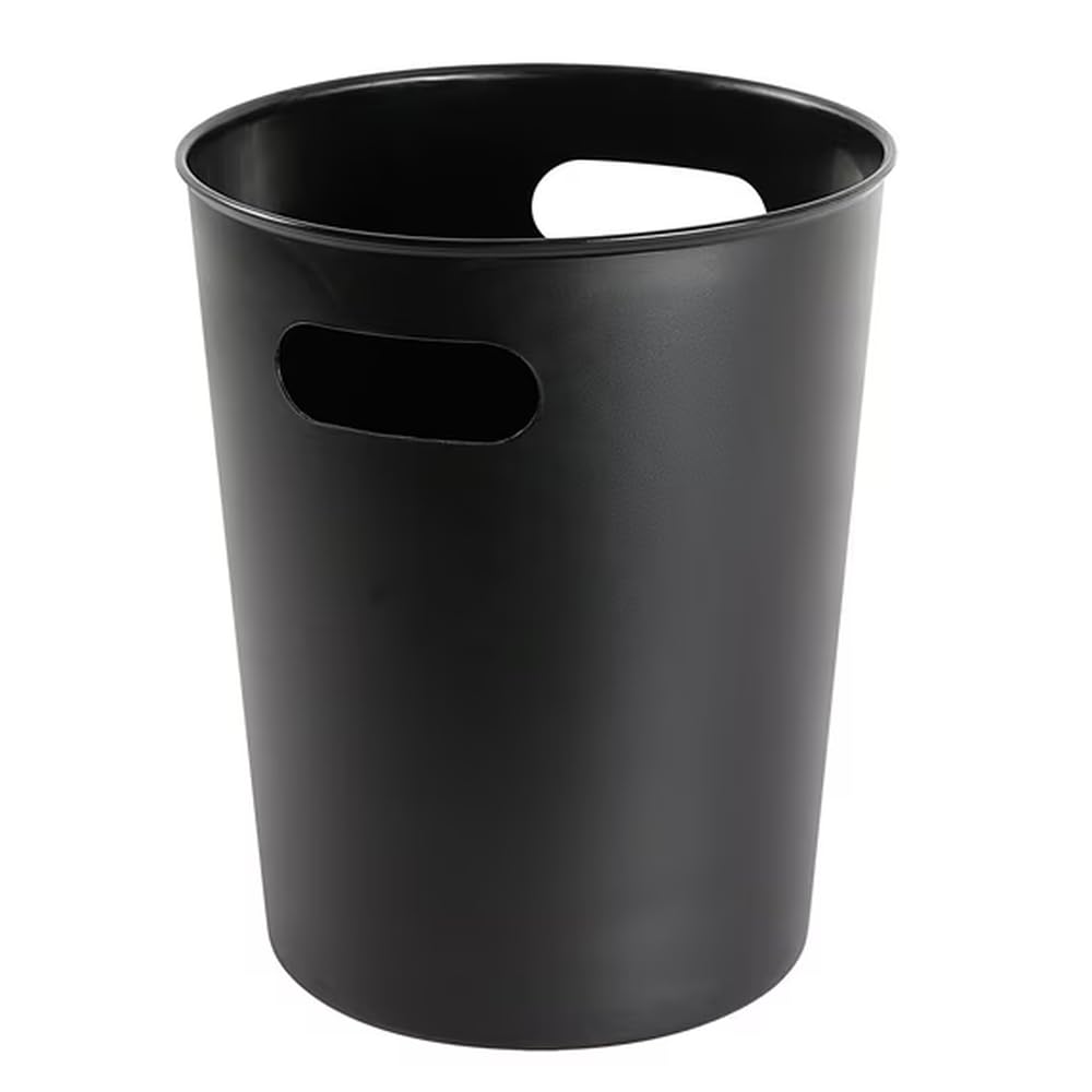 2 64 Gallon Plastic Wastebasket Rich Black Small Bathroom Trash Can for Bedroom Office Kitchen Durable Lightweight Home