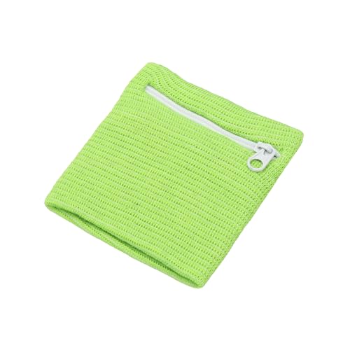 YELARXI Wrist Wallet Wristband with Zipper,Cotton Wrist Band Fruit Green