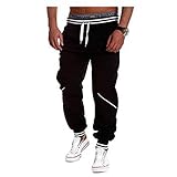 Keybur Men's Harem Casual Baggy Hiphop Dance Jogger Sweatpants Trousers (Asia Size XL-US Size M, Black)