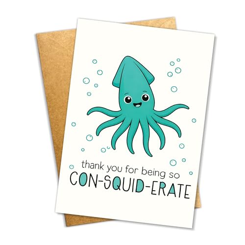 Carte de remerciement amusante avec enveloppe pour accompagner un cadeau