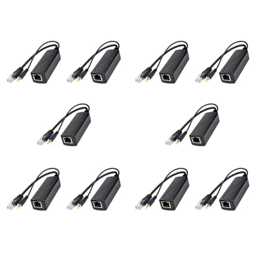 10X PS5712TG Gigabit Power Over Ethernet Splitter 10/100/1000Mbps RJ45 Soporta IEEE802.3 af/at (30W) PoE Splitter miniatura 1