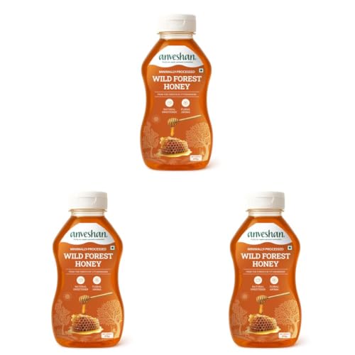 Image of Anveshan WILD FOREST HONEY (SQUEEZY) - 275g | Minimally Processed | Easy to Use| 100% Pure and Natural| Raw, Unprocessed & Unpasteurized Honey | Good for Heart Health (Pack of 3)