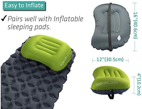 Trekology ALUFT 2.0 Poduszka kempingowa - ultralekka, nadmuchiwana i ergonomiczna dla wygody podróży
