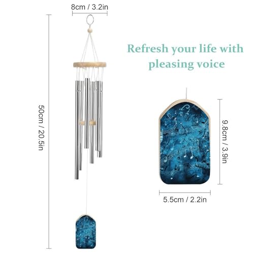 Carillon à vent commémoratif en aluminium bleu pour la décoration de terrasse - 3