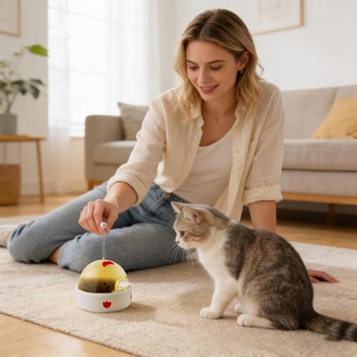 Jeux pour chaton et exercice à la maison avec distributeur intelligent