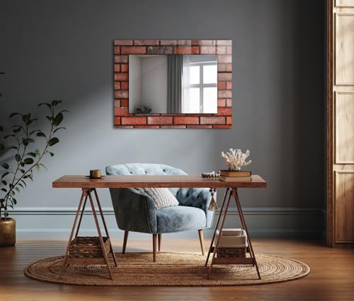 Miroir imprimé design moderne minimaliste 80x60 cm décoration murale