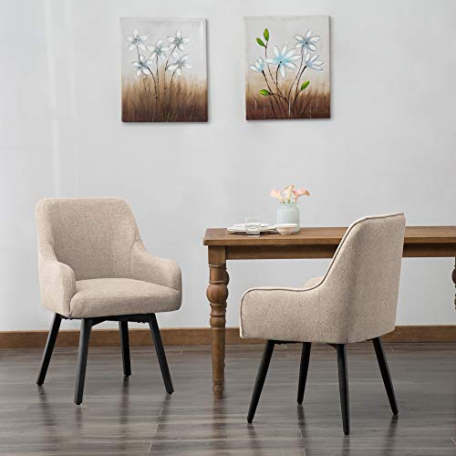 Yongchuang Swivel Dining Chairs with Arms Set of 2 Upholstered