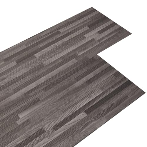 INMOZATA Selbstklebende Bodendielen, Linoleum, Bodenbelag mit grauem Holzeffekt, Bodenfliesen, selbstklebend, 2,0 mm dick, für Küche, Wohnzimmer und Badezimmer, Bodendielen (5,02 m², grauer Block), 36