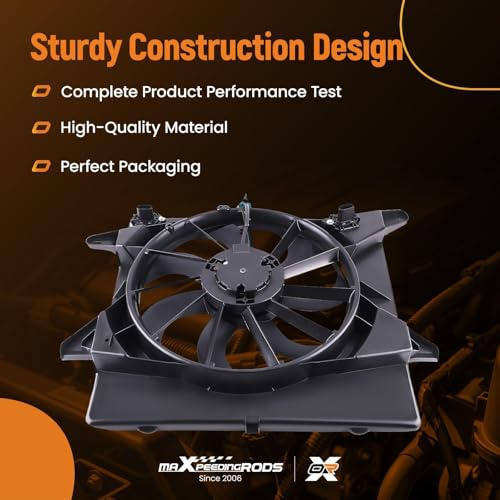 Image of maXpeedingrods Radiator Cooling Fan Assembly for Cadillac SRX Single Fan 2010-2016, 20883034 TYC622650 GM3115234