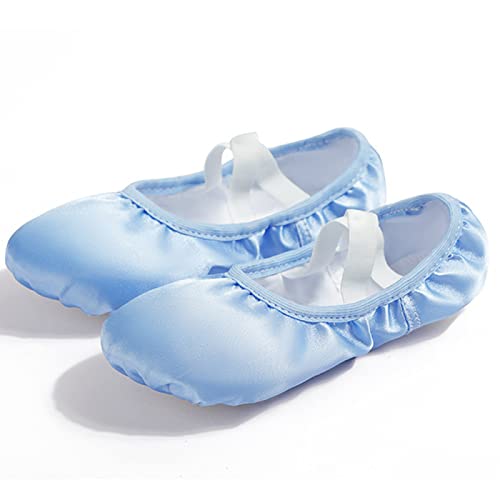 KUXUAN Chaussures de Ballet en Satin pour Filles, Chaussures de Danse à Semelle Fendue pour Femmes,Blue-31 Cover