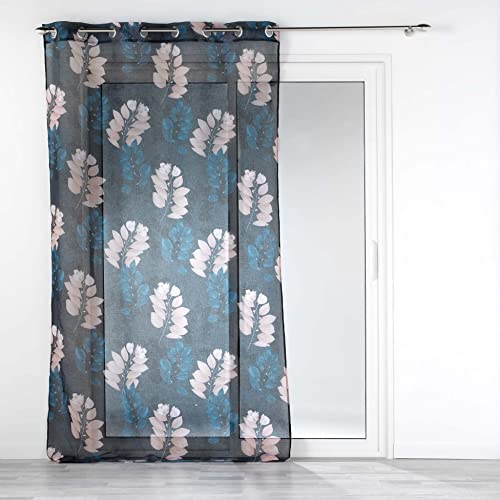Visillo con ojales azul de 140 x 240 cm para renovar la luz del salón moderno 2