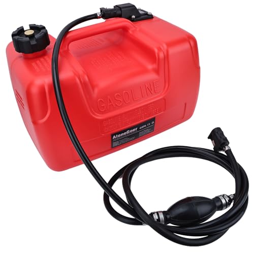 AloneGoer 3 Gallon Portable Boat Fuel Gas tank 12L 3 Gallon Marine Outboard Gas Tank EPA Compliant for YAMAHA Outborad MotorBoat with Connector Replace 6YL-24201-24-00 Portable Gas Tank