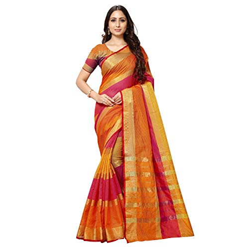 StyleScope Women's Kota Doria Cotton Zari Checks Manipuri Saree Wi...