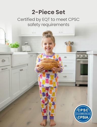 Image of PATPAT Bamboo Viscose Pajama Sets for Toddler Boys & Girls Baby Kids, Ultra-soft Snug fit Pjs Sleepers for Birthday Holiday