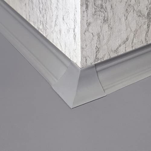 Image of InstaTrim Outside Corners - 10 Gray 3 /4 inch Wide Caulk Strip Outside Corner Pieces - Trim for Outside Corners - Paintable | Ten paintable gray outside-corner caps finish external joints on matching 3 /4 in InstaTrim flexible trim home installations.